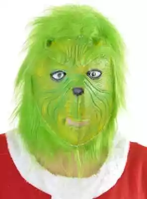 Deluxe Full Head Green Grinch Christmas Costume Mask - Genuine Heaven Costume... • $54.99