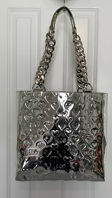 Vintage Jacobs By Marc Jacobs Silver Mirror Tote Purse Silver Puffy Hearts • $145.99