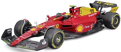 1:24 Bburago #26806S Carlos Sainz Jr. Ferrari F1-75 #55 75th Ann. Monza 2022 • $62.16