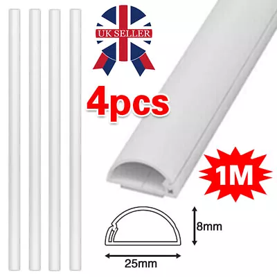 D-Line Micro+ Trunking Cable Cover Half Round Paintable Cable Trunking 4PCS • £10.45