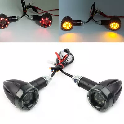 For Harley Honda Motorcycle LED Bullet Red Brake Blinker Turn Signal Tail Light • $12.37