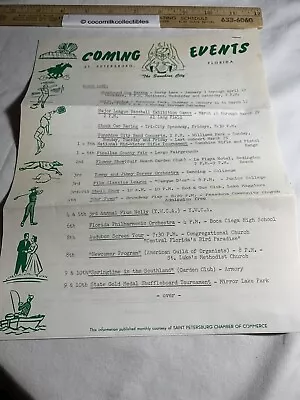 Vintage Mar 1955 Newsletter Travel Brochure Coming Events St Petersburg Florida • $19.49