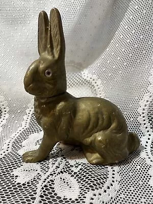 Vintage Easter Sitting Bunny Rabbit Gold  Paper Mache Candy Container Japan 6” • $73.80