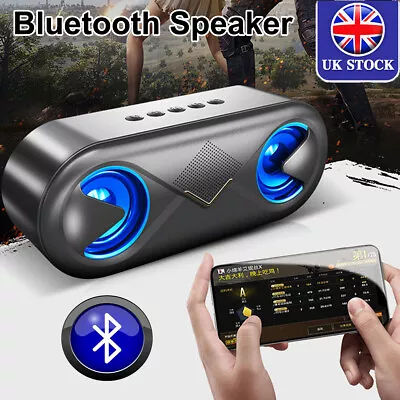 MP3 Portable Wireless Bluetooth Speaker Waterproof Stereo Bass Loud USB AUX FM • £16.68