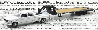 M2 Machines 1:64 White 1973 GMC SIERRA 3500 Dually Pickup W/Gooseneck Trailer • $24.95