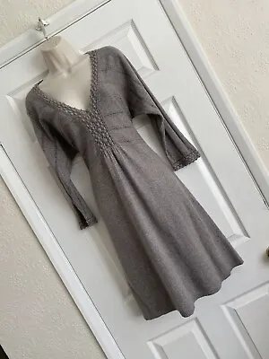 £20 • Buy Glamorous Monsoon Size L 14/16/18 Soft Angora Mix Crochet Embroidery Knit Dress