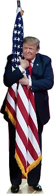 Trump - Hugs The Flag- 88  Tall Cardboard Cutout Standee  • $43.95