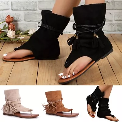 Summer Gladiator Sandal Women Flip Flops Bohemian Sandals Casual Pull On Boots • $33.39