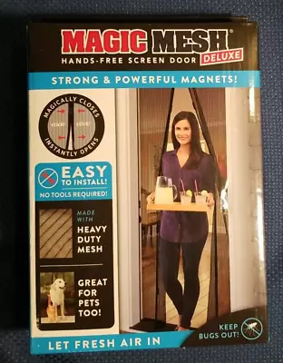 Magic Mesh Black Hands-Free Magnetic Screen Door Deluxe NEW Great For Pets Too! • $8.99