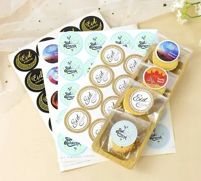 36 Eid Mubarak Stickers Labels Decorations Cards DIY Cupcakes Picks Islam • £3.49