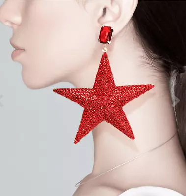 NWT Jennifer Red Crystal Star Dangle Earrings . • $21