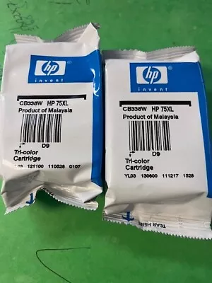 Genuine Lot Of 2 HP 75XL Ink Cartridge ( Tri-color) Cb338w - No Box • $6.99