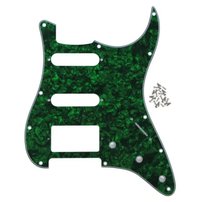 £13.19 • Buy Green Pearl FD Strat Guitar Pickguard HSS 11 Holes Scratch Plate & Screws