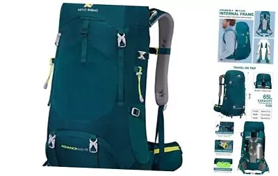  Internal Frame Hiking Backpack 50/60/65/70/80L Mountain 60+5L 09 Green • $115.43