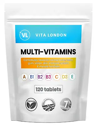 £3.99 • Buy Multi Vitamins 120 Tablets 1 A Day Vitamins A,B,C,D & E 100% RDA Multivitamins