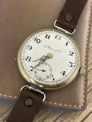 Antique T Moser Pocket Watch Wrist Mechanical  & Cie Swiss Leather Rare Old 20th • $299
