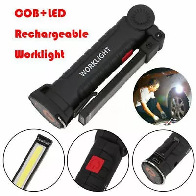 LED COB Rechargeable Magnetic Torch Flexible Inspection Lamp Cordless Work Light • $9.57