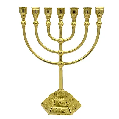 7 Branch Menorah Candle Holder Jerusalem Temple 12 Tribes Of Israel Menorah G4G2 • $17.99