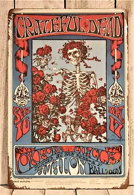 The Grateful Dead Tin Sign Live In Concert Tour Vintage Ad Metal Poster XZ • $10.97
