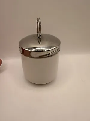 Vintage White Ceramic Egg Coddler With Stainless Steel Lid • $16.92