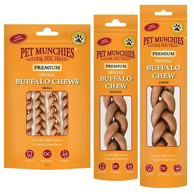 Pet Munchies Buffalo Dental Chews Grain & Gluten Free Low Fat Reward Treat • £6.79