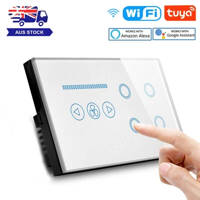 $85.99 • Buy Smart Touch WIFI 4 Gang Light Switch With Ceiling Fan Switch For Alexa Google