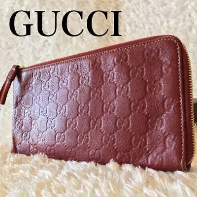 GUCCI Gucci Clutch Bag Second Wallet Passport GG Gg Red From JAPAN  • $331