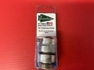 $25.99 • Buy ARROWHEAD Nickel Finish Vacuum Breaker Replacement Valve #PK1390  