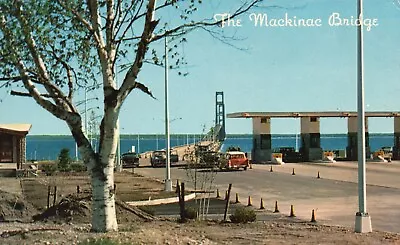 Postcard MI Mackinac Bridge Toll Gate Michigan Chrome Unposted Vintage PC H1442 • $3