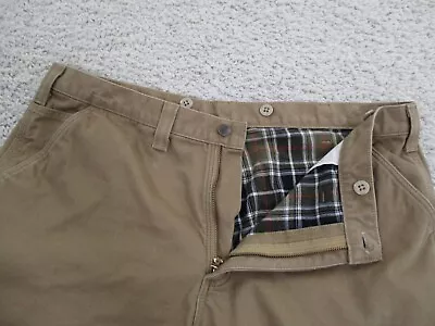 Vintage Carhartt Pants Mens 38 Brown Blanket Lined Flannel Carpenter Work Wear A • $25