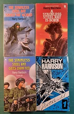 4 Harry Harrison Science Fiction Books Stainless Steel Rat And Death World PB • £5