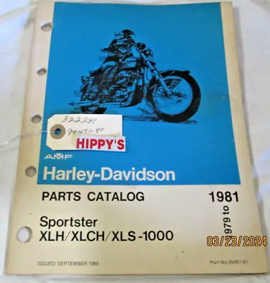 Harley Davidson Ironhead Sportster 1979 & 1981 Parts Catalog # 322241 • $34.95