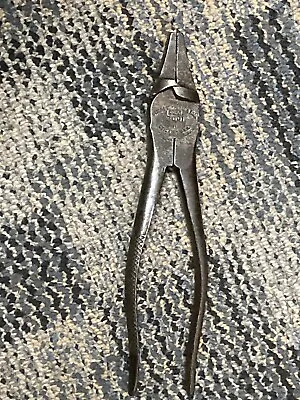 Vintage Utica 2001-8 Side Cutting Button Pliers Fence Wire Cutter Lineman's USA • $16.50