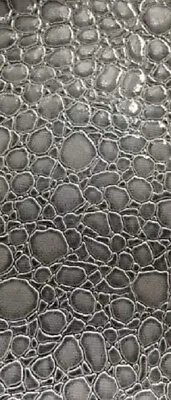 GRAY Vinyl Upholstery Faux Leather Crocodile Vinyl Fabric BTY 54   • $19.95