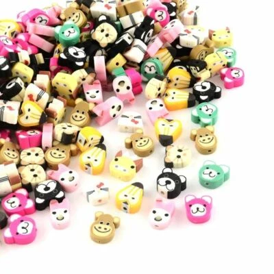 £1 • Buy 25x Handmade Polymer Clay Animal Beads Clay Jewellery Making Beads
