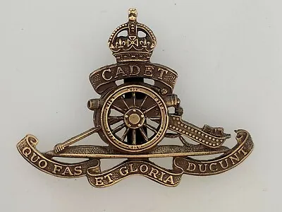 £6.95 • Buy British Army ROYAL ARTILLERY CADET Metal Cap Badge ANTIQUED Brass FULL SIZE