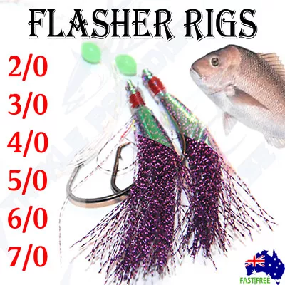$7.95 • Buy Purple Snapper Snatchers Rigs Flasher Circle Hooks Fishing Lure Paternoster Lumo