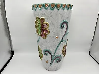 Mid Century Modern Italian Pottery Fratelli Style Vase 11.75” Tall • $39