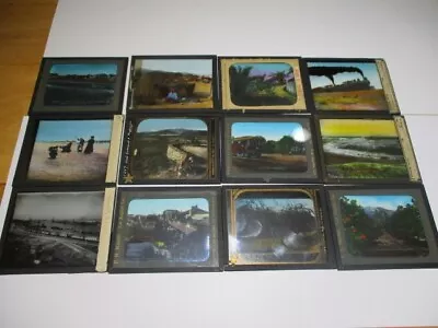 Lot Of 16 Vintage Magic Lantern American Glass Slides California Beach Etc • $5