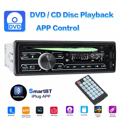 Single 1Din Car Radio Audio Stereo DVD CD MP3 Player APP Bluetooth USB/AUX/SD/FM • $49.98