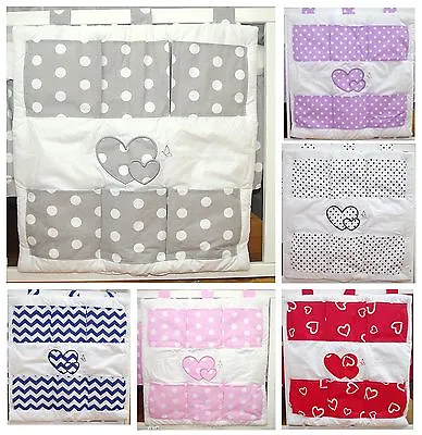 COT TIDY ORGANISER With HEARTS ( 12 NEWEST DESIGNS ) • £11.99