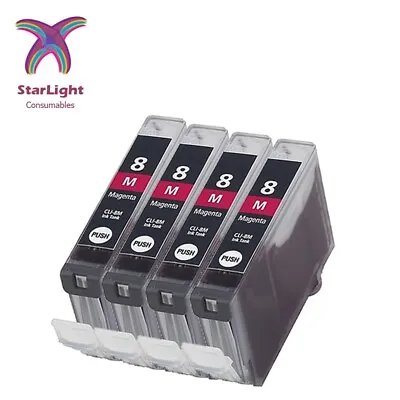4 Magenta Ink Cartridge CLI8-M Compatible With Canon Multipass MP500 MP510 • £4.99