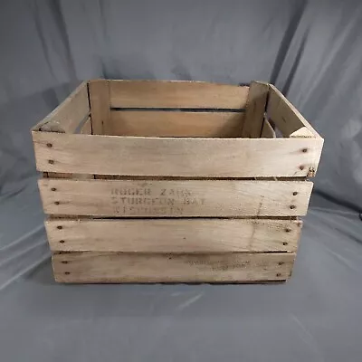 Authentic Vintage Wood Slat Crate WI Apple Orchard Bushel Box Natural Rustic • $30.99