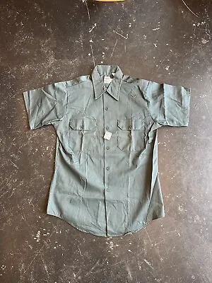 Vintage 60s Deadstock Pointer Brand Work Shirt Olive Mechanic Size Medium USA • $50