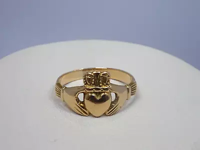 Vintage 9 Carat Gold Claddagh Band Ring Size Z2 • $310.83