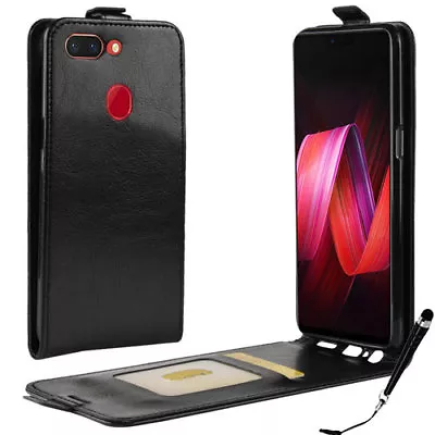 Black Leather Flip Card Wallet Case Cover For OPPO R15 Pro + FREE Stylus • $9.99