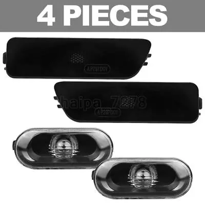 Black Front Bumper Fender & Side Marker Light Cover For VW Jetta Golf MK4 99-05 • $12.99