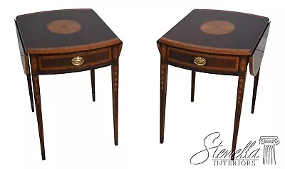 L61332EC: Pair COUNCILL CRAFTSMEN Inlaid Mahogany Pembroke Tables • $3495