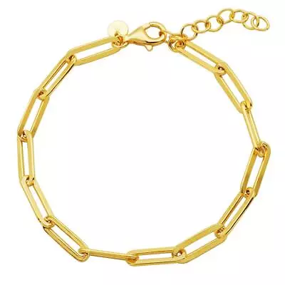 Charles Garnier 6.75 +1.25  5mm Yellow 925 Paperclip Chain Bracelet • $45