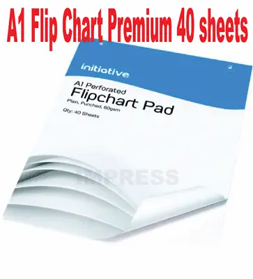 1 X A1 Flipchart Pads Flip Chart Plain Paper Pad Easel 40 Sheets Presentation   • £8.99